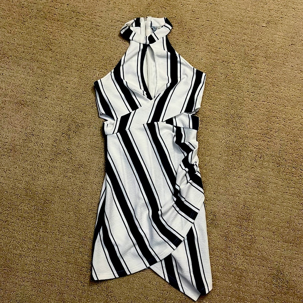 passarella striped sexy mini dress womens size small